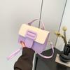 2024 Spring New Trendy Fashion Pu Shoulder Bag Street Style Crossbody Bag Women's Unique Design Chic Small Square Bag Black Blue Green Purple Orange