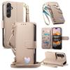 For Samsung Galaxy A57 A56 5G A54 A53 A52 A51 A71 4G A50 A30S Wallet Case - Zipper Purse with Card Holder, Stand, Wrist Strap