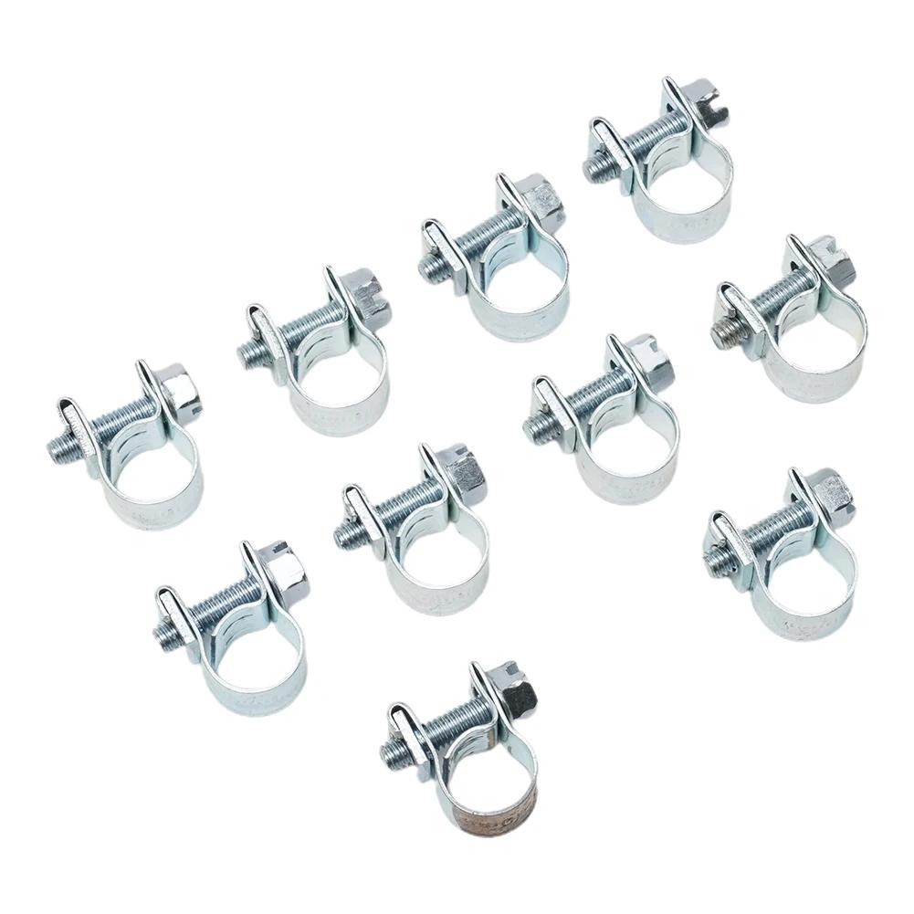 10pcs Hose Clamp Fuel Line Clamp Water Pipe Clip Seal Welding Clip For Fuel Gas Pipe Cable Coolant Radiator Anticorrosive
