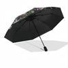 1pc Christmas Snowman Design Automatic Opening Folding Umbrella with Holly Berries, 8 Bone Iron Frame, Outdoor, Festive Gift for Fans, Travelers, Dail