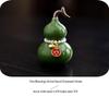Prosperity and Fortune Ceramic Gourd Tea Pet Ornament for Tea Table and Room Decoration