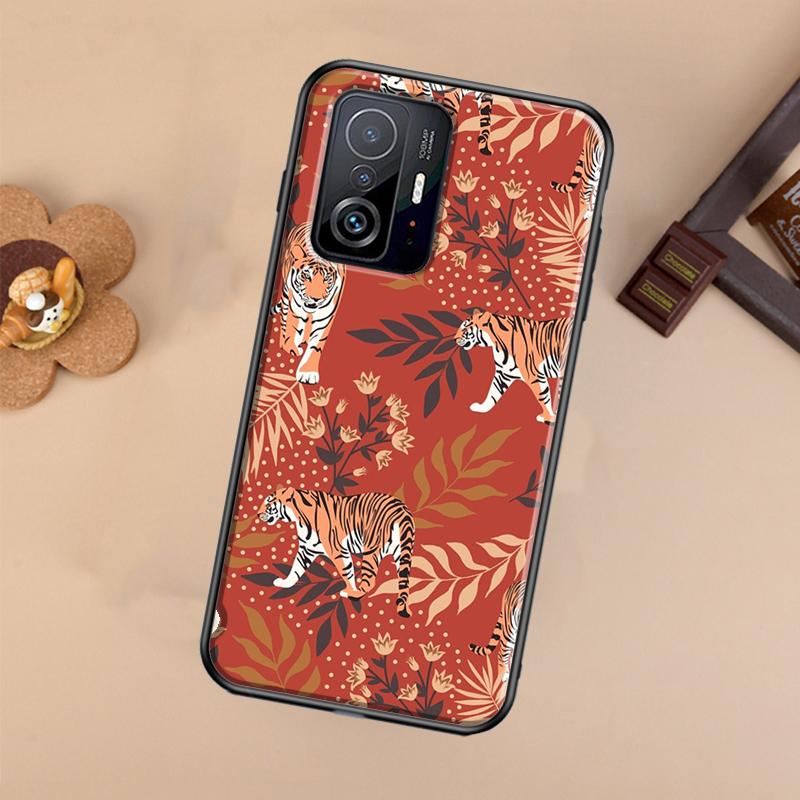 Tigers Leopards Tropical Leaves Case For Xiaomi POCO X7 Pro X3 X5 X6 F3 F5 F6 M6 Pro 11T 12T 13T 14T Pro 13 14 Ultra Cover