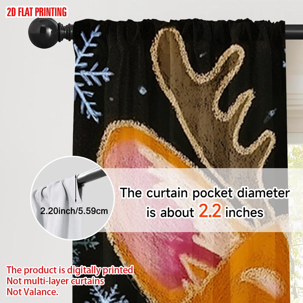2pcs, plane printing Curtains&Window Treatment Cute Dog Versatile Durable Polyester (without rod) Festive for Bedroom,