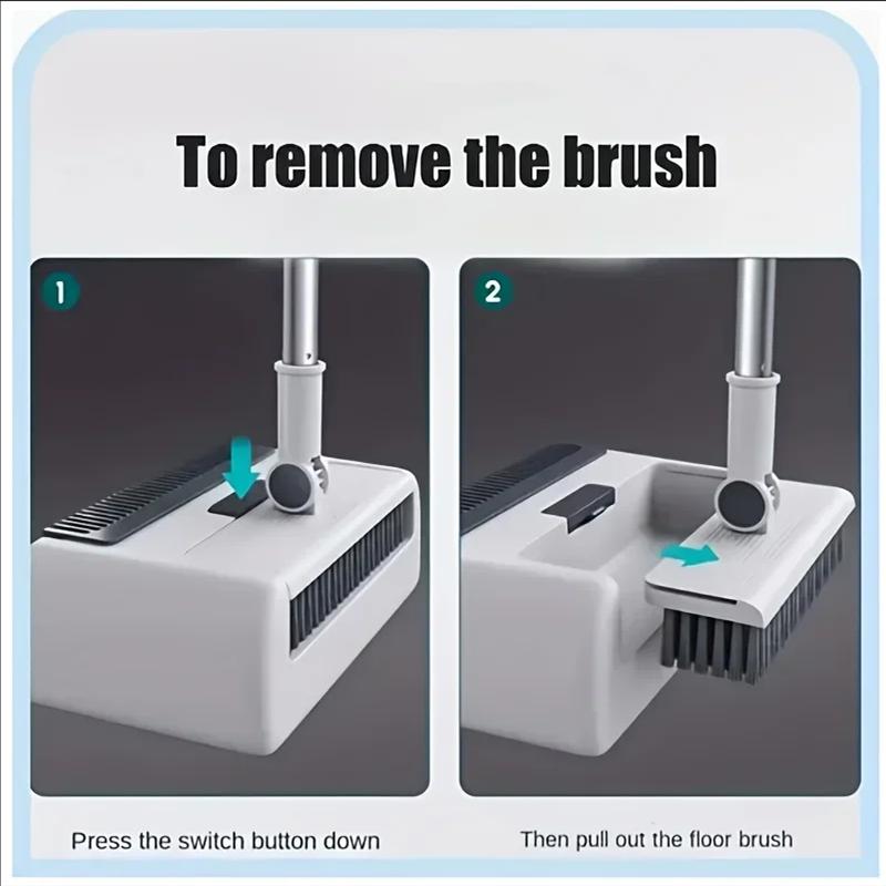 New 4-in-1 Multi-Functional Broom Dustpan and Floor Brush Set Thickened Broom with Non-Sticking Hair Cleaning Tool for Home