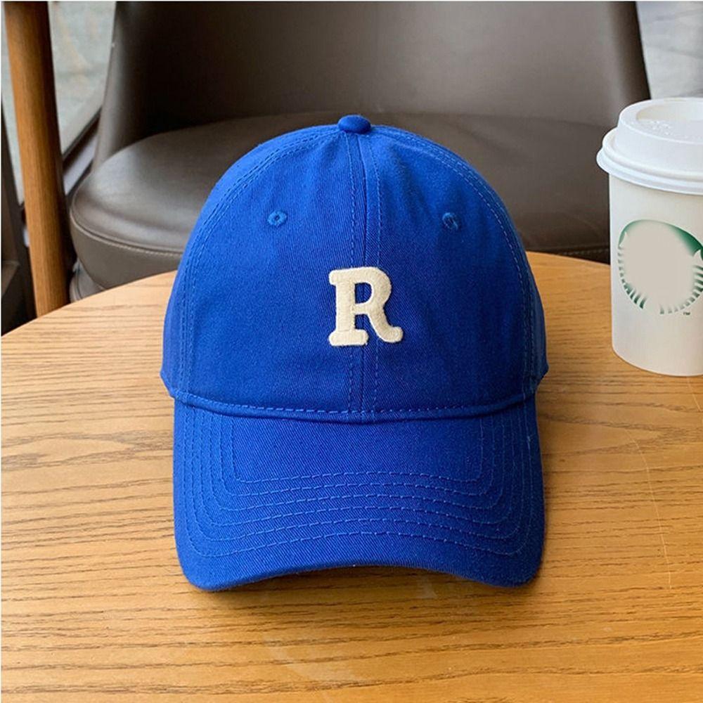 Retro Embroidery Baseball Cap Letter R Sun Hat Retro Letter Baseball Hat  Men