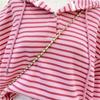 Women's Retro Striped Hooded Sweatshirt - Spring/Autumn 2021 Trend, College Style, Versatile & Loose Fit