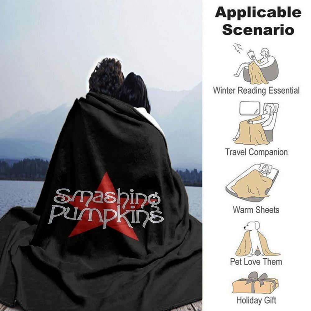 1pc Smashing Pumpkins Themed Printed Soft and Comfortable Home Blanket, Small Throw Blanket, Nap Blanket, Suitable as a Gift l086