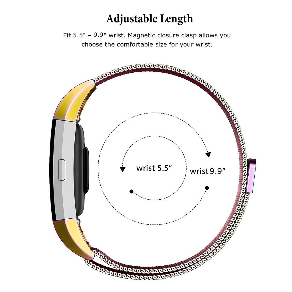 For Fitbit Charge 2 316 Stainless Steel Milanese Watch Band Strap with Magnetic Buckle