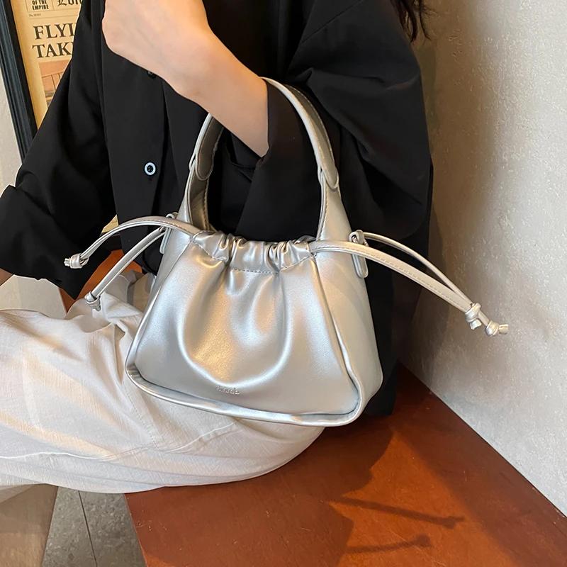 Women's Popular Cord Bucket Bag This Year Autumn New Style Niche and Elegant Versatile One Room Bag