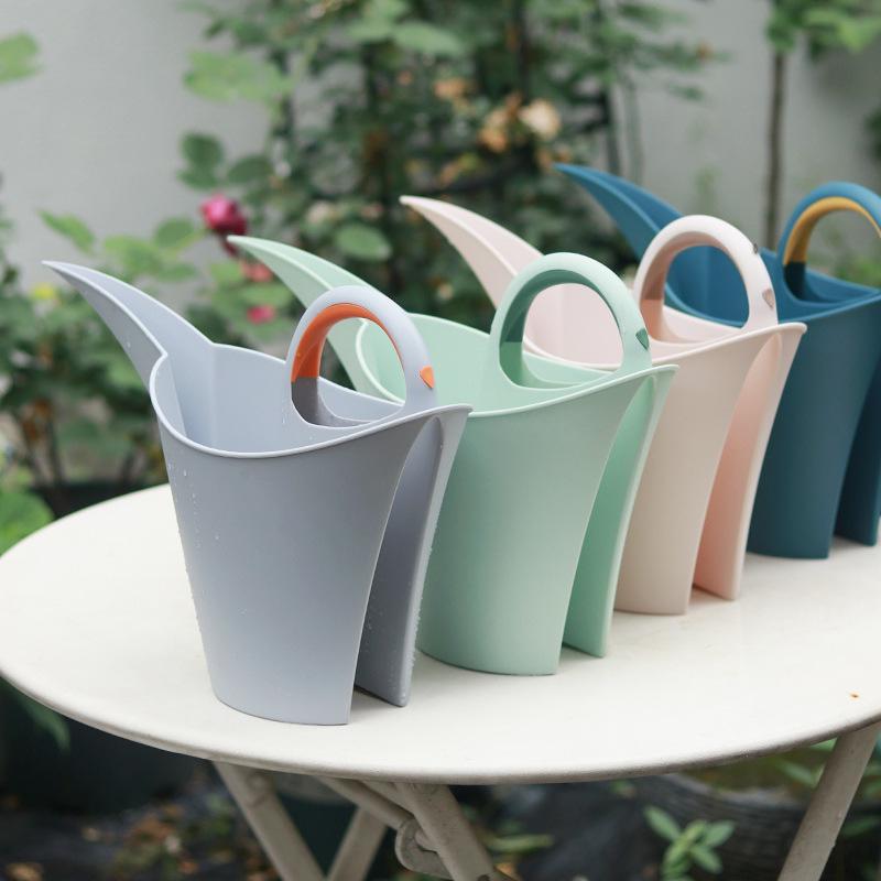 Long-Spout Plastic Watering Can for Outdoor Gardens