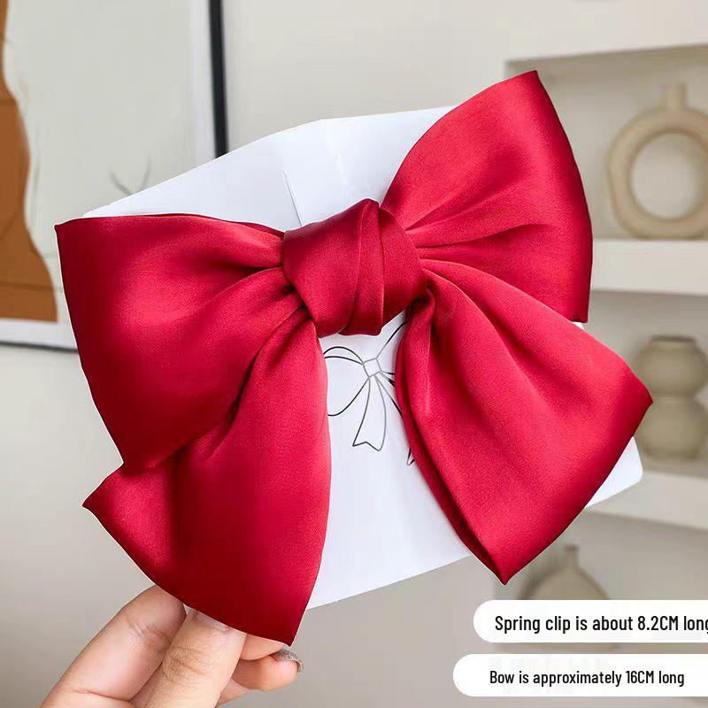 

Большой красный бант заколка для волос головной убор для женщин - издание 2025: Стильный аксессуар для волос на затылок