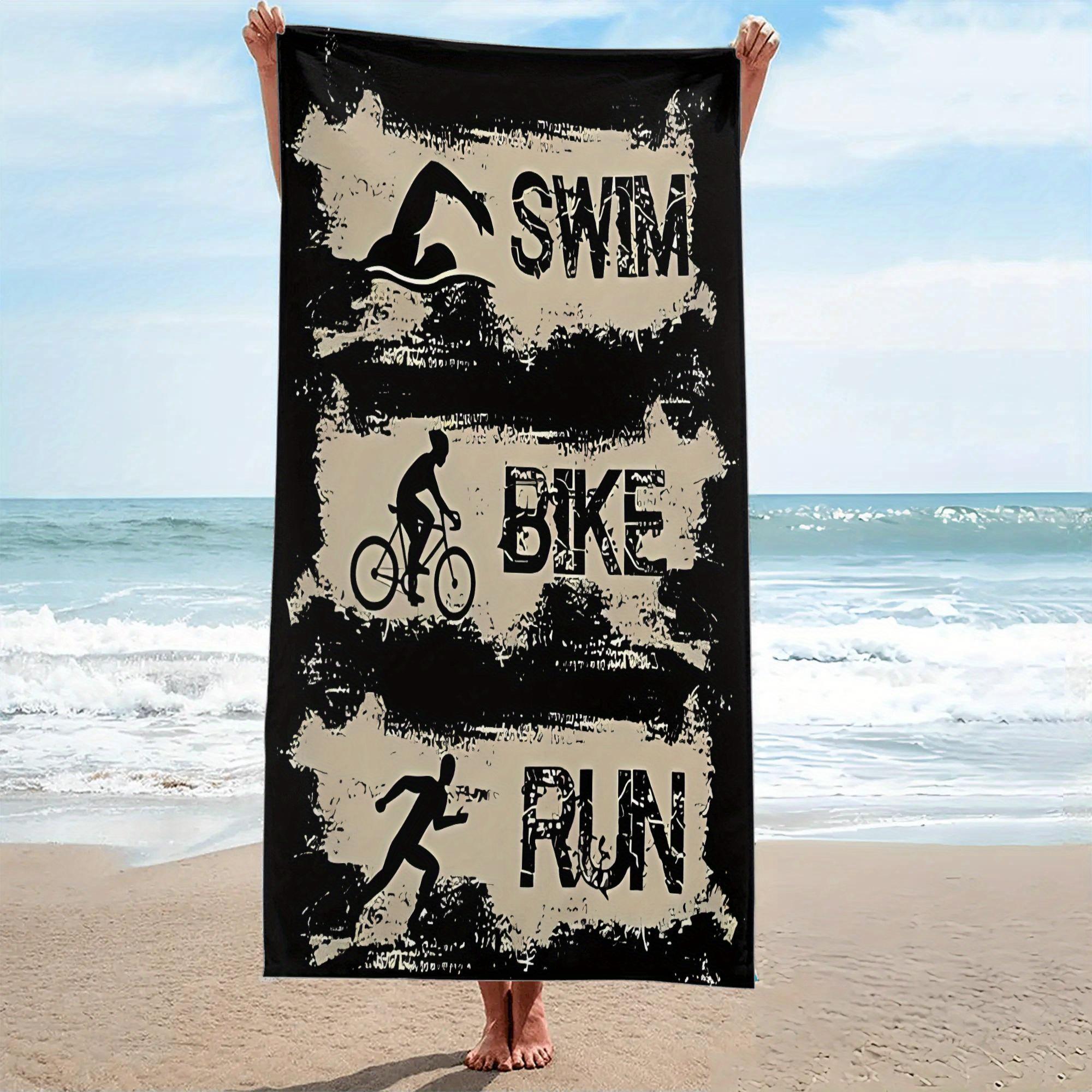 

Полотенце для триатлона Swim Bike Run, Быстросохнущее, Мягкое, Впитывающее, Микрофибра, Легкое, Портативное, Современный стиль, Для пляжа W30*H60(CM)