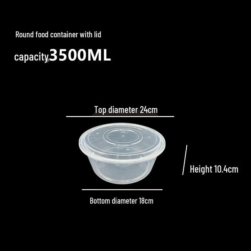 Deshangyuan Disposable Food Containers with High Lid - 3500ml