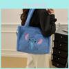 Stitch Plush Tote Bag For Women With Zipper Closure And Inner Pocket Use Daily