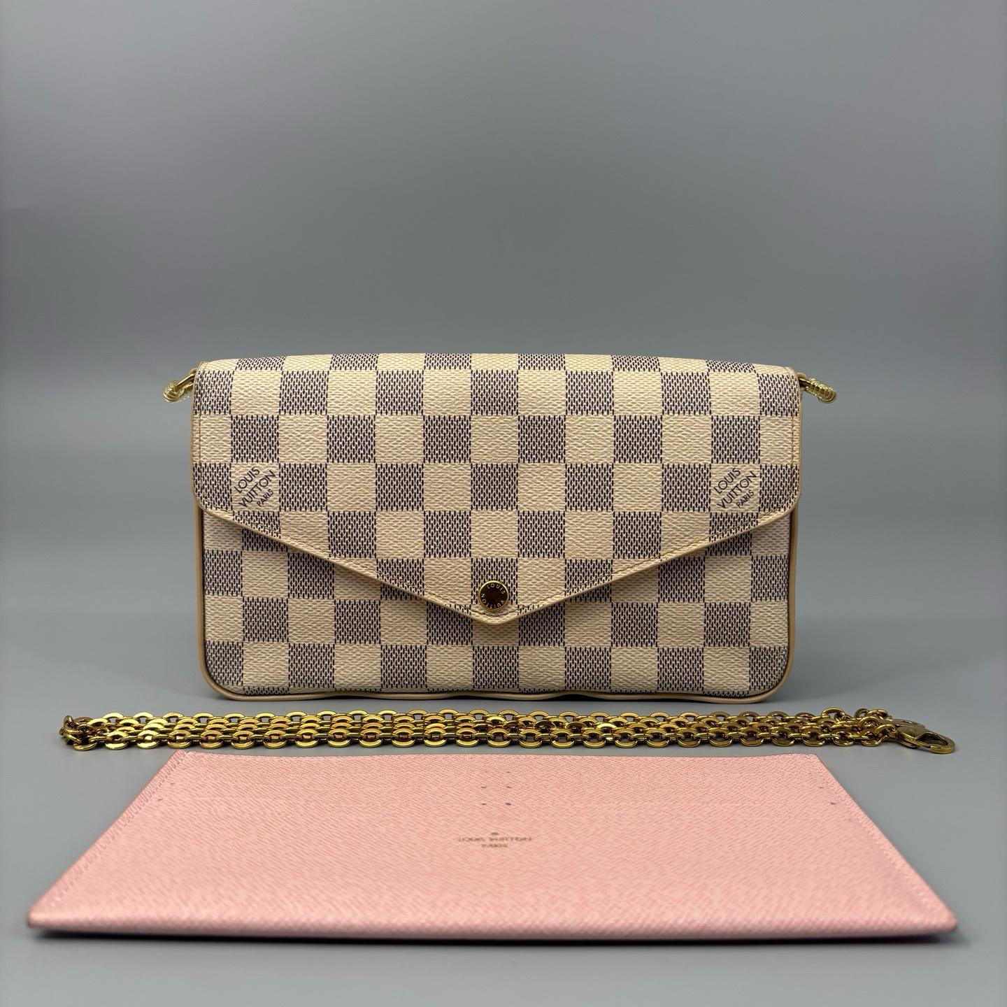 [Pre-Owned] Pochette Felicie Portable Checkerboard Envelope