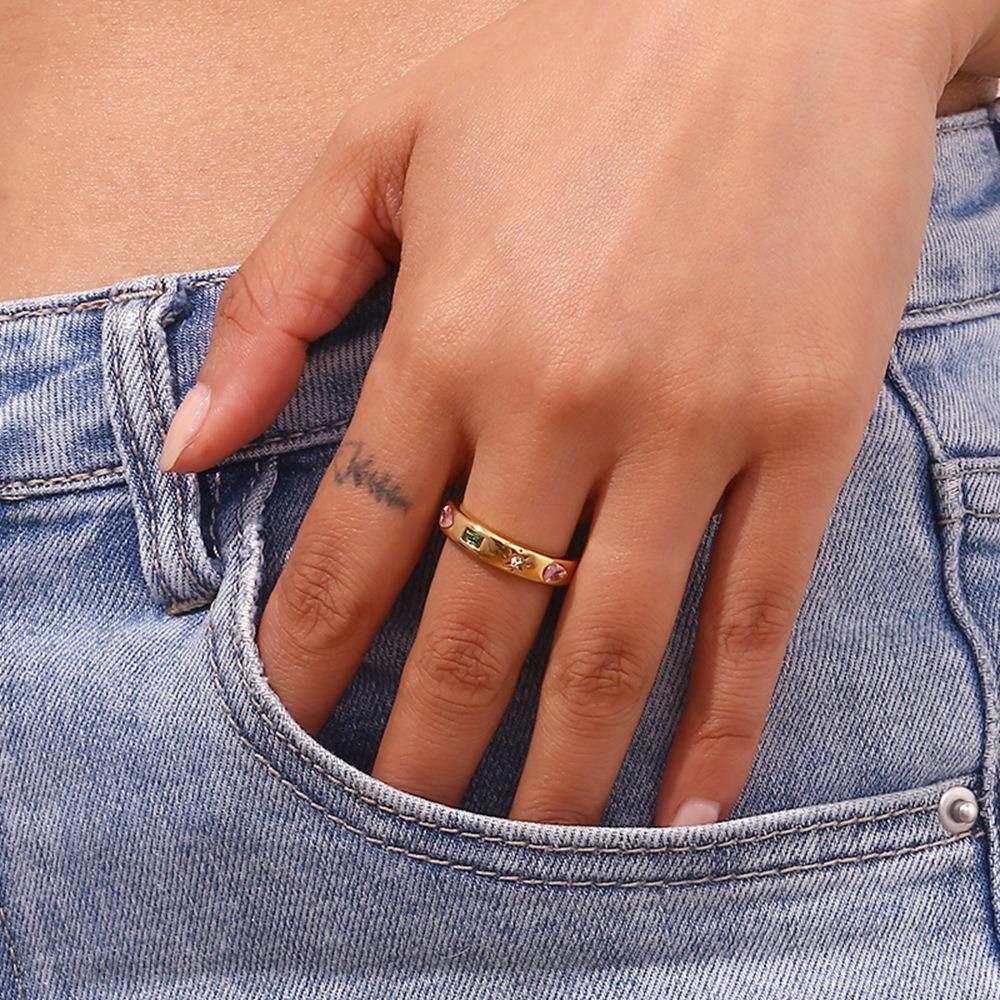 Geometric Rhinestone Rings Western Style Retro Finger Ring Fashion Water Drop Rings  Daily