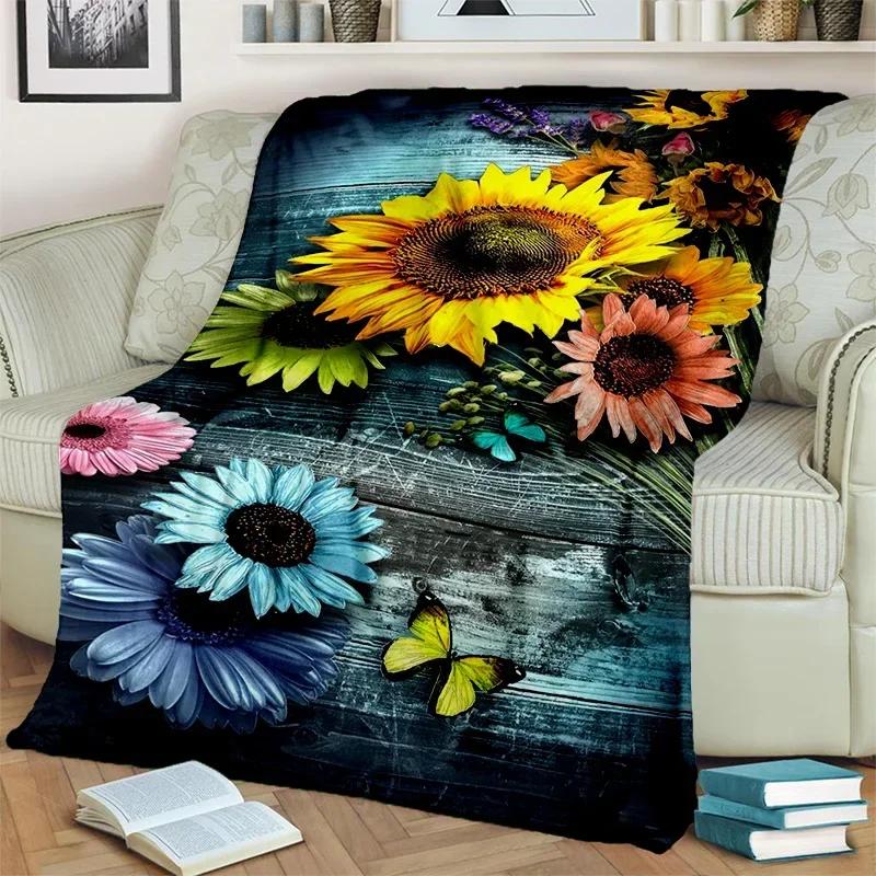 Cartoon Dream Butterfly Flower Blanket,Soft Throw Blanket for Home Bedroom Bed Sofa Picnic Travel Office Rest Nap Cover Blanket