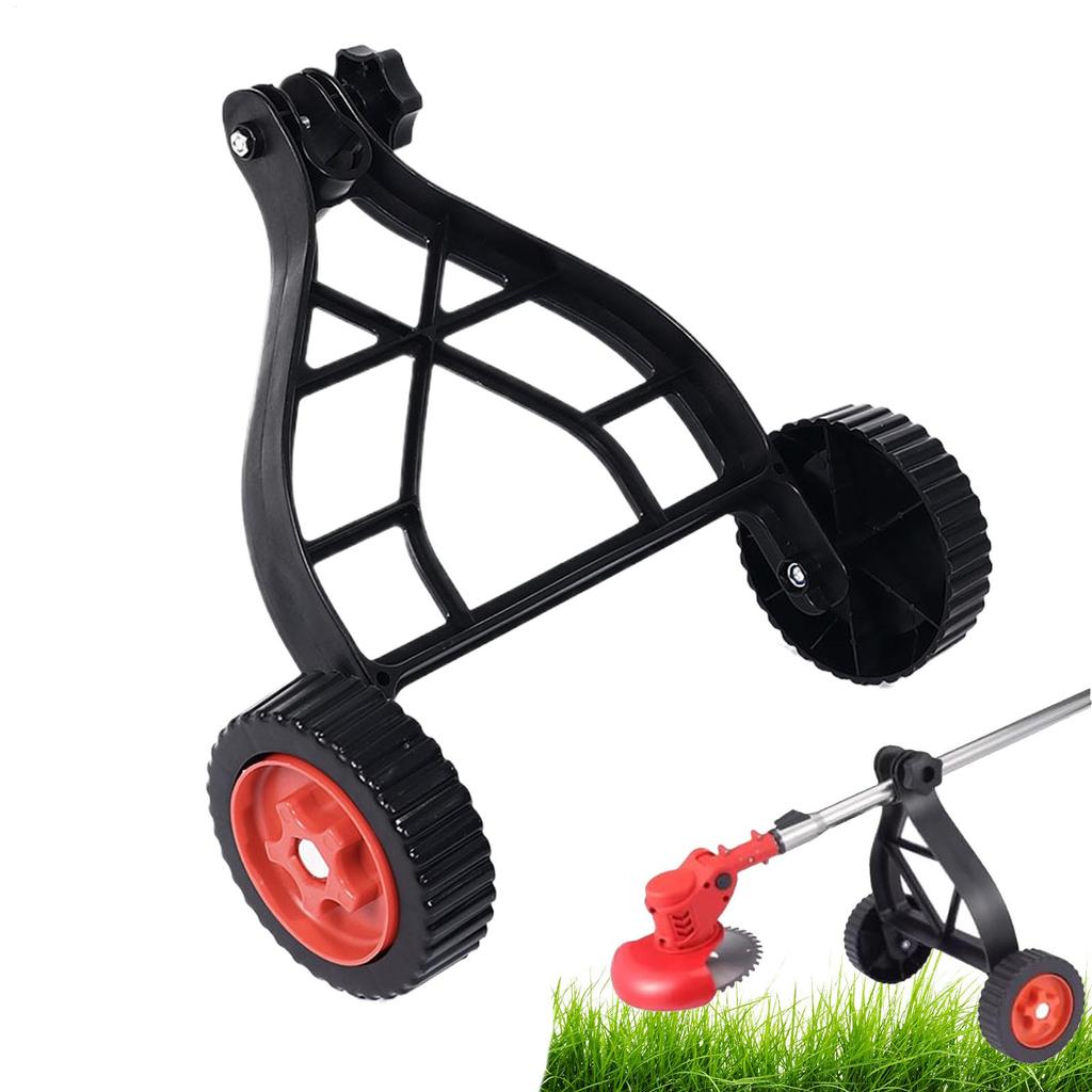 String Trimmer Support Wheel Auxiliary Wheels Lawnmower Wheel Brush Cutter Wheel Mower Attachment Adjustable Grass Cutter Holder