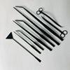 Aquatic Plant Tool Set: Stainless Steel Tweezers, Scissors, Sand Shovel, Sand Polisher, Mirror Black, 5-Piece.