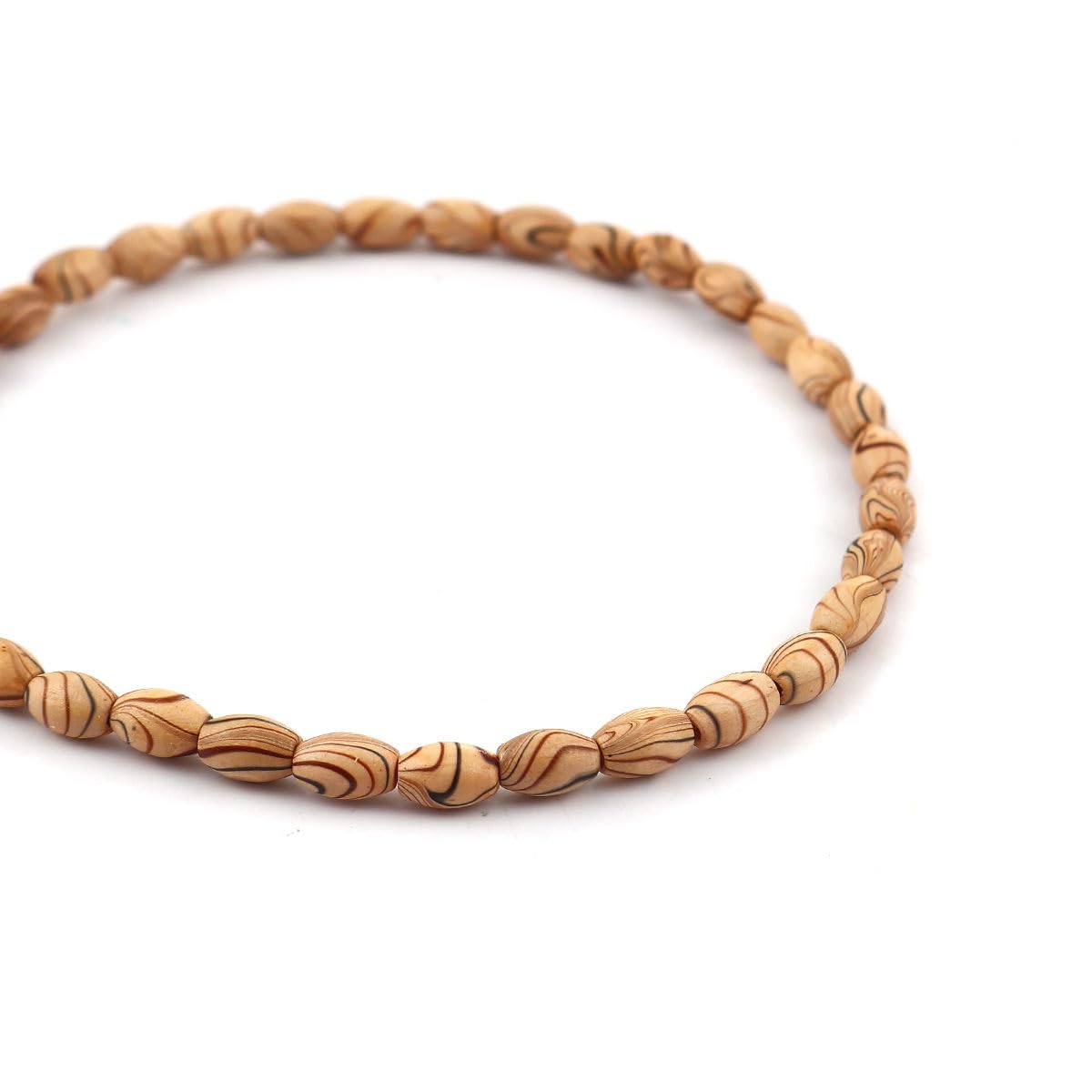 

Double-Strand Wood Beads, Oval, Baroque Brown, Striped, Approx. 8mm x 5mm, for Handmade Crafts, Jewelry, and Accessories (hf000324-102)