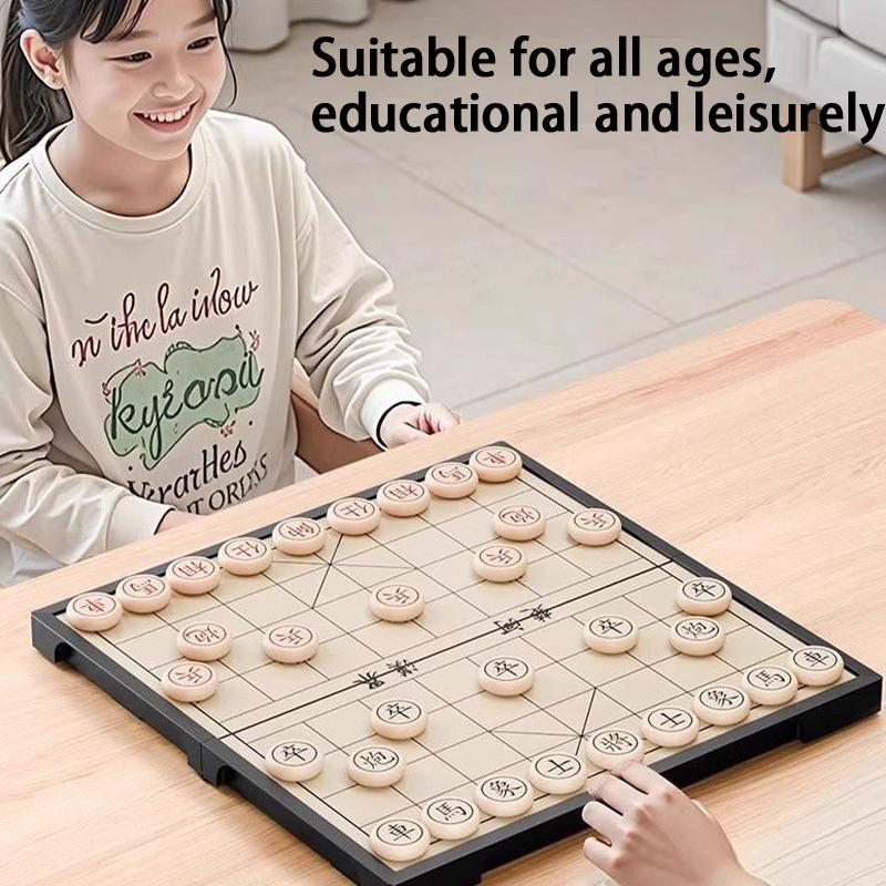 Großes chinesisches Schachspiel Tragbares magnetisches und klebendes Brett Strategie-Spiel-Set zum Lehren Lernen Partys Zuhause