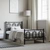 VidaXL Metal Bed Frames with Headboard Footboard, Single Bed with Slat Base, Adult Bed with Feet Bedroom, 374253