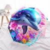 1pc Dolphin Floral Fantasy Umbrella with Plastic Handle,Suitable for All Seasons Home Travel Outdoor UmbrellaDD347