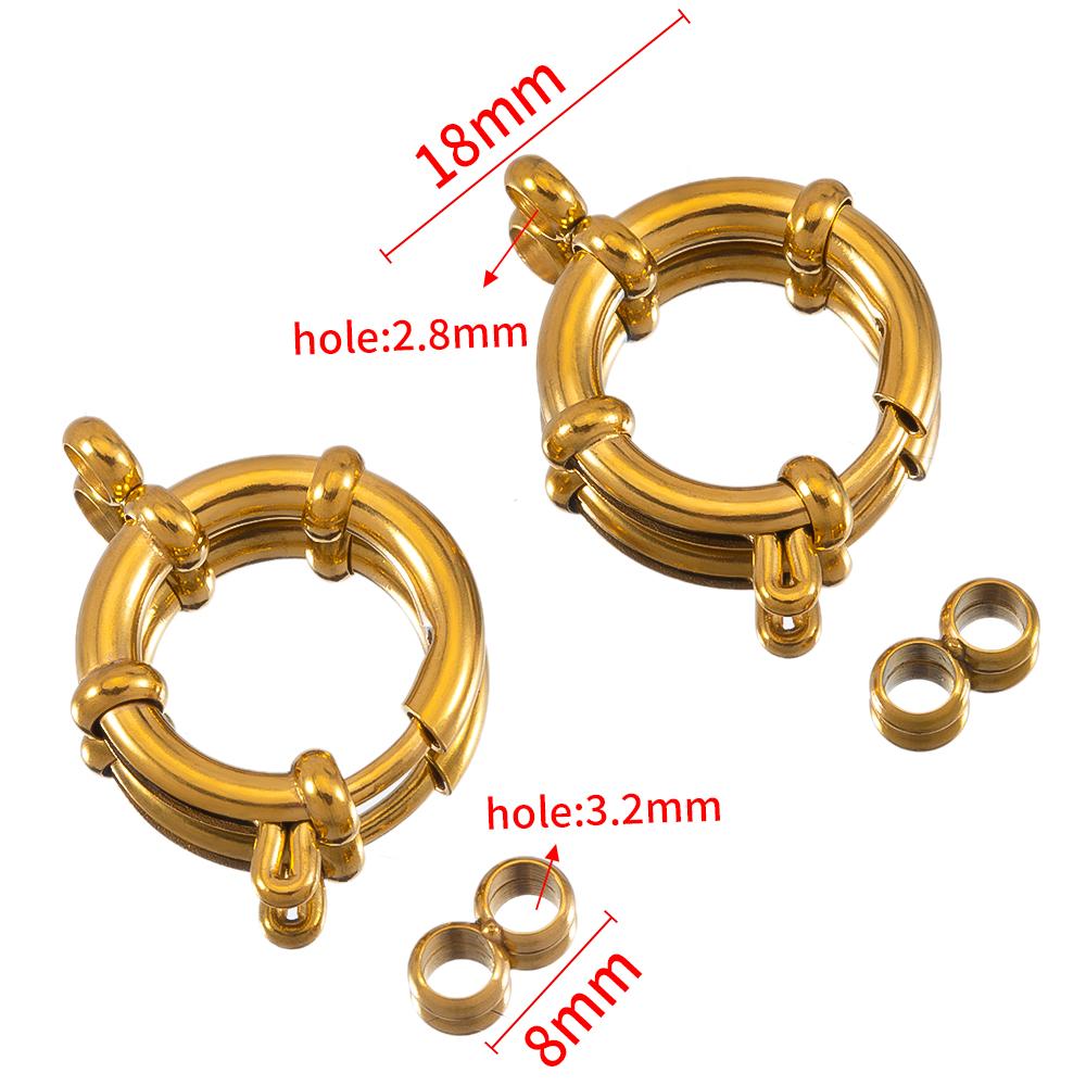 4 Stück 10-18mm Edelstahl Federverschlüsse Runder Seglerverschluss Armband Zwei Ösen Verbinder DIY Schlüsselbein Halskette Schmuckherstellung