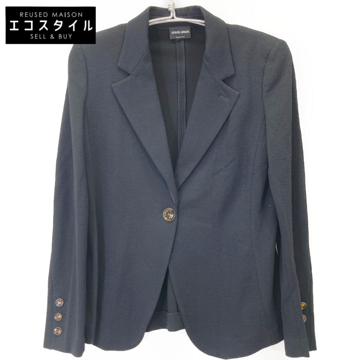 

GIORGIO ARMANI 3HAG74 AJXTZ Black Seersucker Single Breasted Jacket Jacket 48 blackUsed