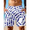 Summer Men's 3D Printed Beach Shorts Fashion Versatile Breathable Trend Casual Vacation Style