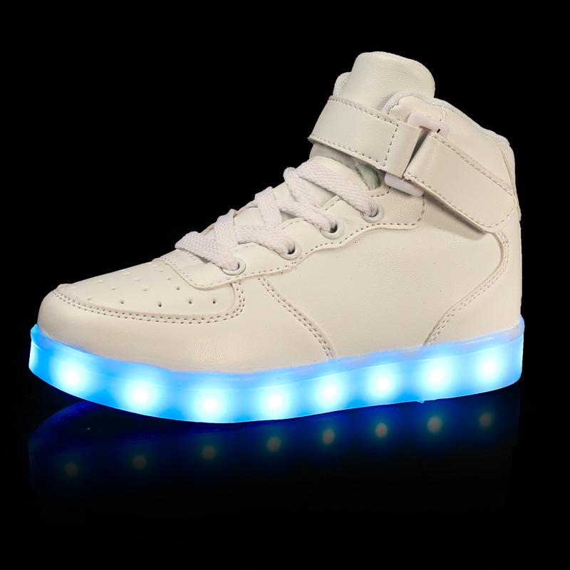 Model Gold Silver High-Top Seven-Color LED Air Force One Mirror-Finish Luminous Outdoor Casual Shoes