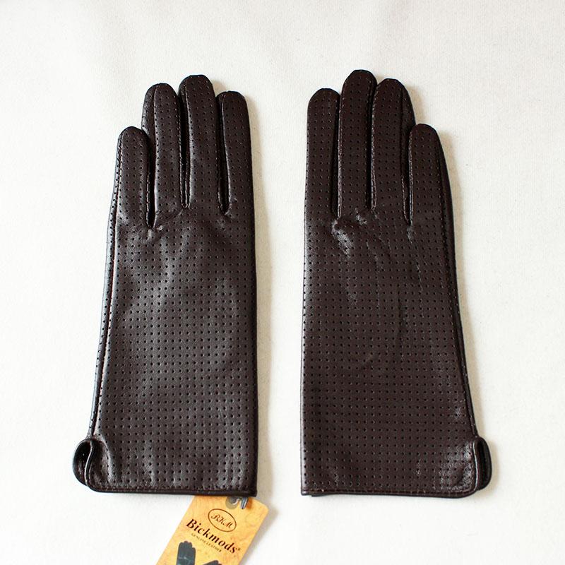 

Летние тонкие кожаные перчатки из овчины для вождения, женские модные перчатки с шелковой подкладкой, перфорированные мотоциклетные перчатки с пальцами для езды 8 1/2