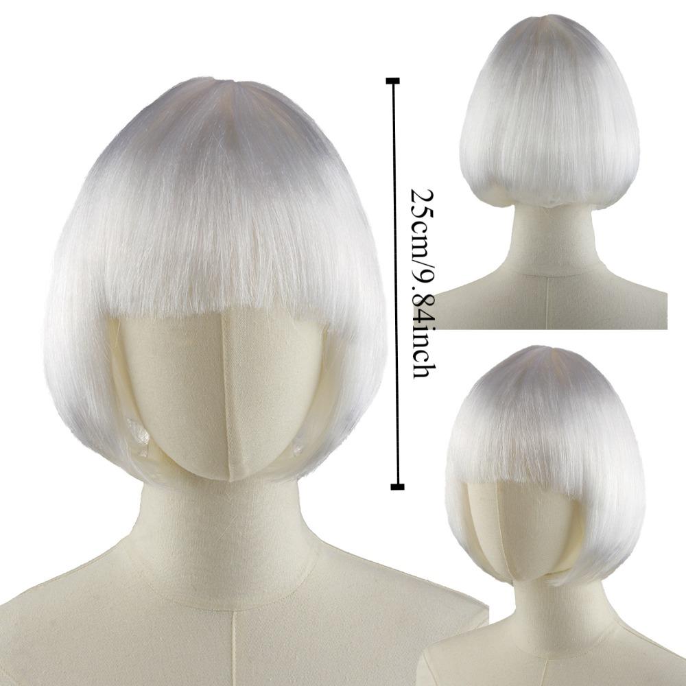 Funny Short Bob Wigs Xmas Wig Halloween Cosplay Anime Wigs Colored Straight Hair Stage Show