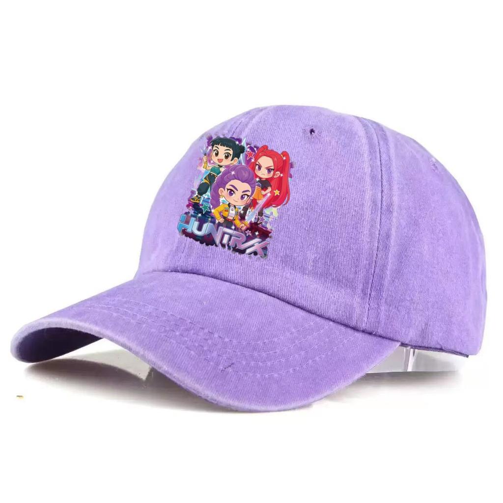 HUNTR/X Anime Girls Embroidered Baseball Cap, Vintage Washed Cotton Adjustable Dad Hat, Unisex Casual Sun Hat for Fans