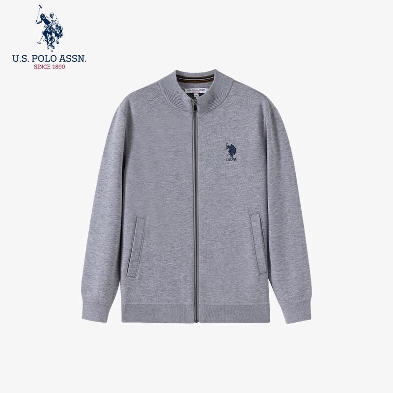 U.S. POLO ASSN. Men's Cotton Stand Collar Cardigan