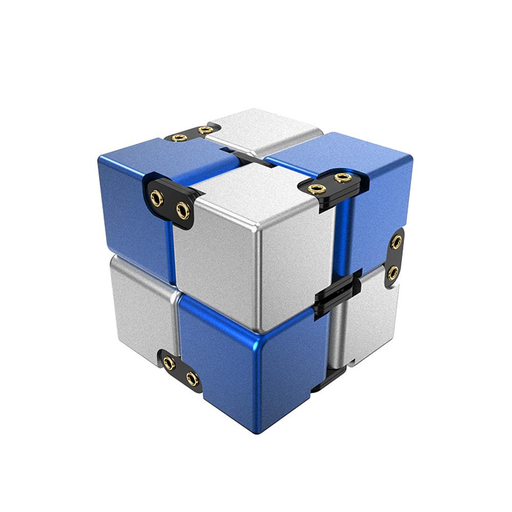 Custom EN71 Aluminum Alloy Magic Cube Portable Anti-Anxiety Flip Toy for Adults Kids Infinity Reversible Sensory Fidget Toys
