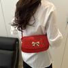 Solid Color 2025 Summer New Fashion Niche Design Shoulder Bag Casual Versatile Foreign Style Bow Messenger Bag