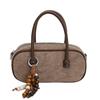 2025 Niche Suede Solid Color Boston Bag: Stylish Versatile Women's Crossbody & Shoulder Handbag