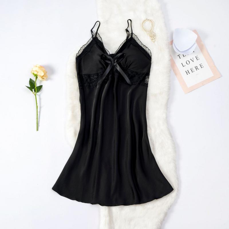 2025 Elegantes einfarbiges Satin-Nachthemd: Pure Desire Style für Frauen - Hochwertige, bequeme Sommer-Nachtwäsche