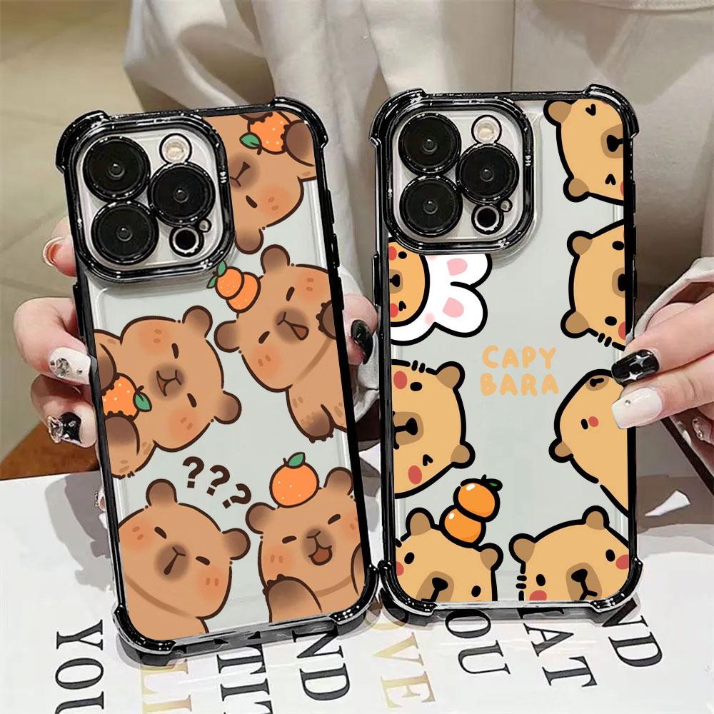 Capybara Cartoon Animal Phone Case For Xiaomi 15T 14T 13 Pro 15 F8 Ultra Poco X7 F7 Pro 5G X3 X5 X6 F5 M7 Shockproof Clear Cover
