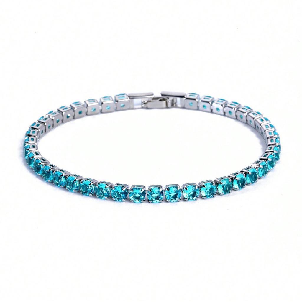European & American Men's and Women's Hip-Hop Copper Zircon Tennis Bracelet 4.0