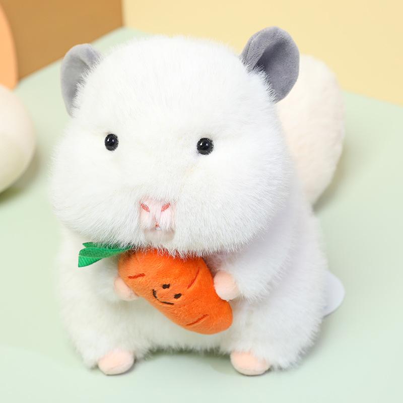 

Cartoon Hamster Plush Toy Cute Animal Doll Room Decoration Children Gift Holiday Carrot White,20cm