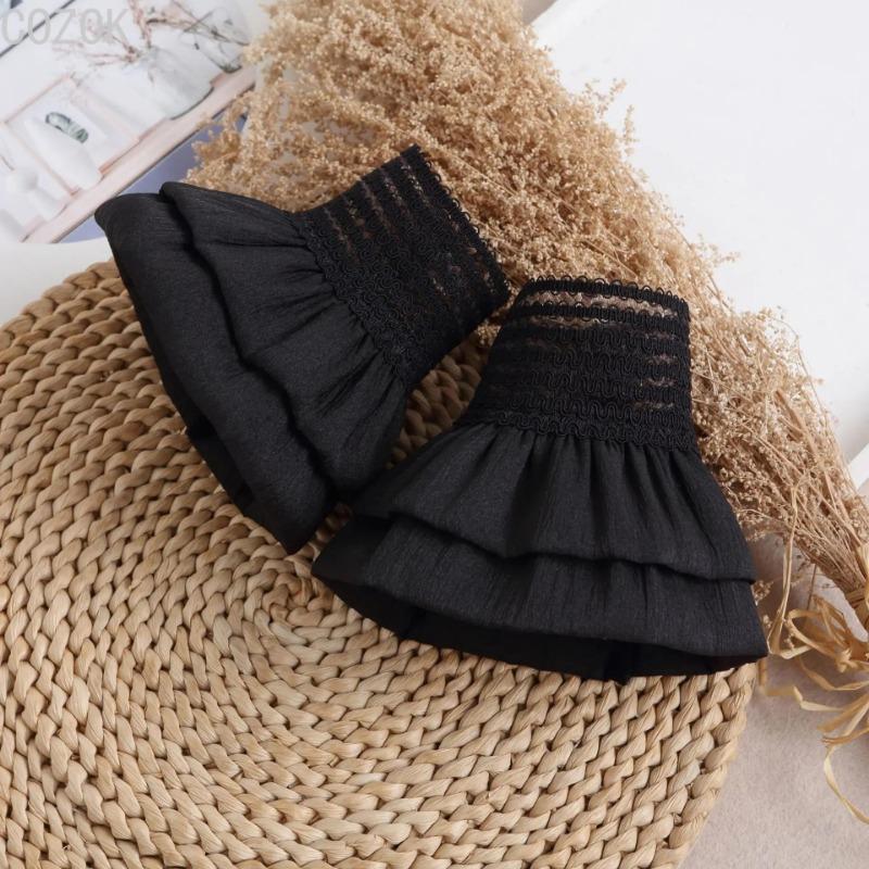 1 pár Odnímatelné hřejivé návleky na zápěstí halenky Gázové Elastické Univerzální Manžety rukávů Falešné manžety Dámské Krajkové manžety Rukávy Manžety svetru