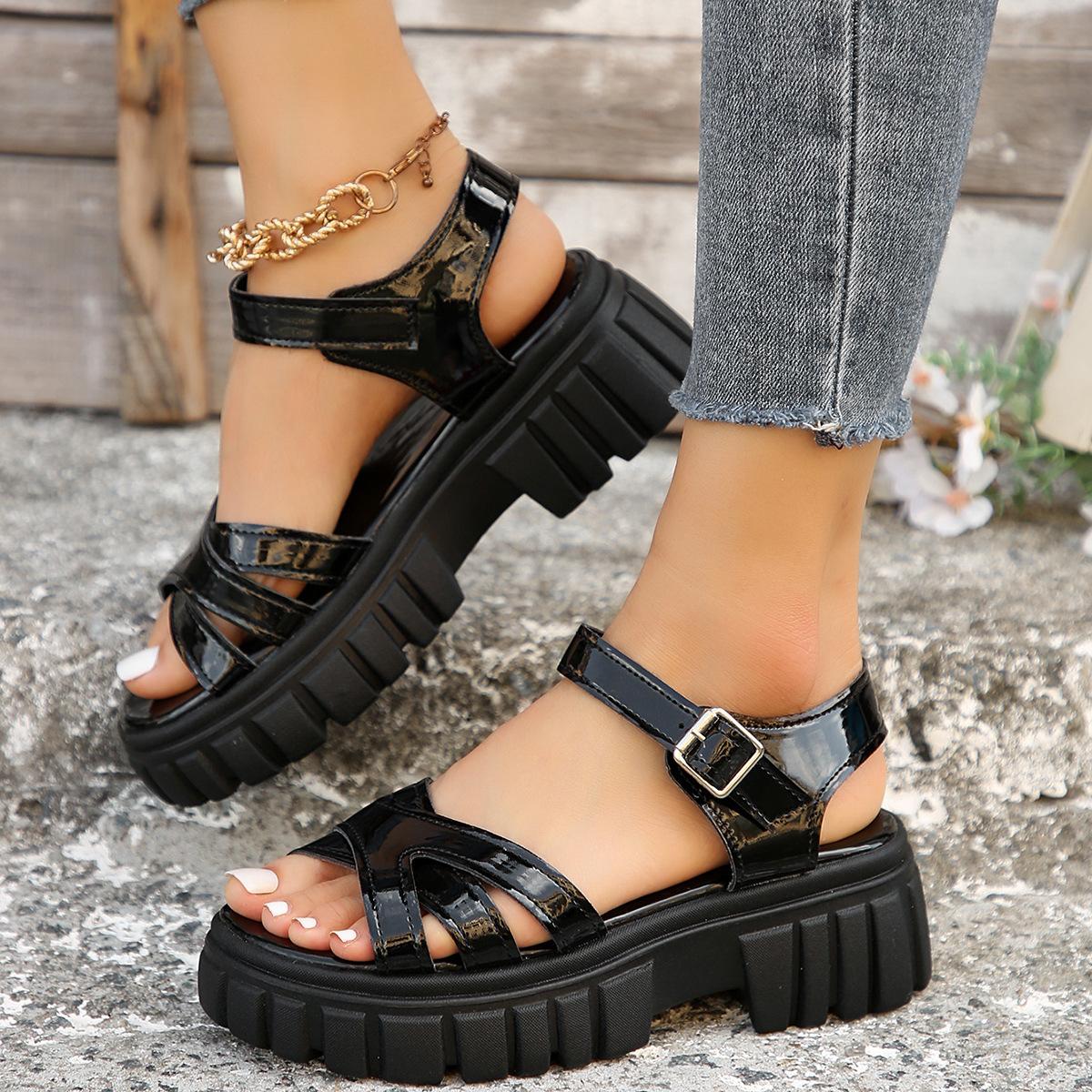 

Новые женские однотонные повседневные сандалии на платформе 35 чёрный