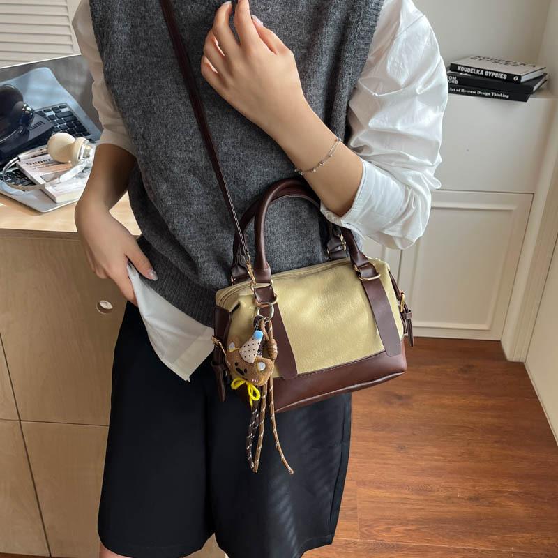 Vintage Patchwork Design Schulter Bost Taschen für Damen Koreanischer Stil Damen Pu Crossbody Tasche Vielseitige Reise Damen Handtaschen
