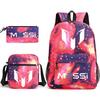Messi Macy Printed School Bag 3-Piece Casual Pencil Bag Shoulder Bag Backpack