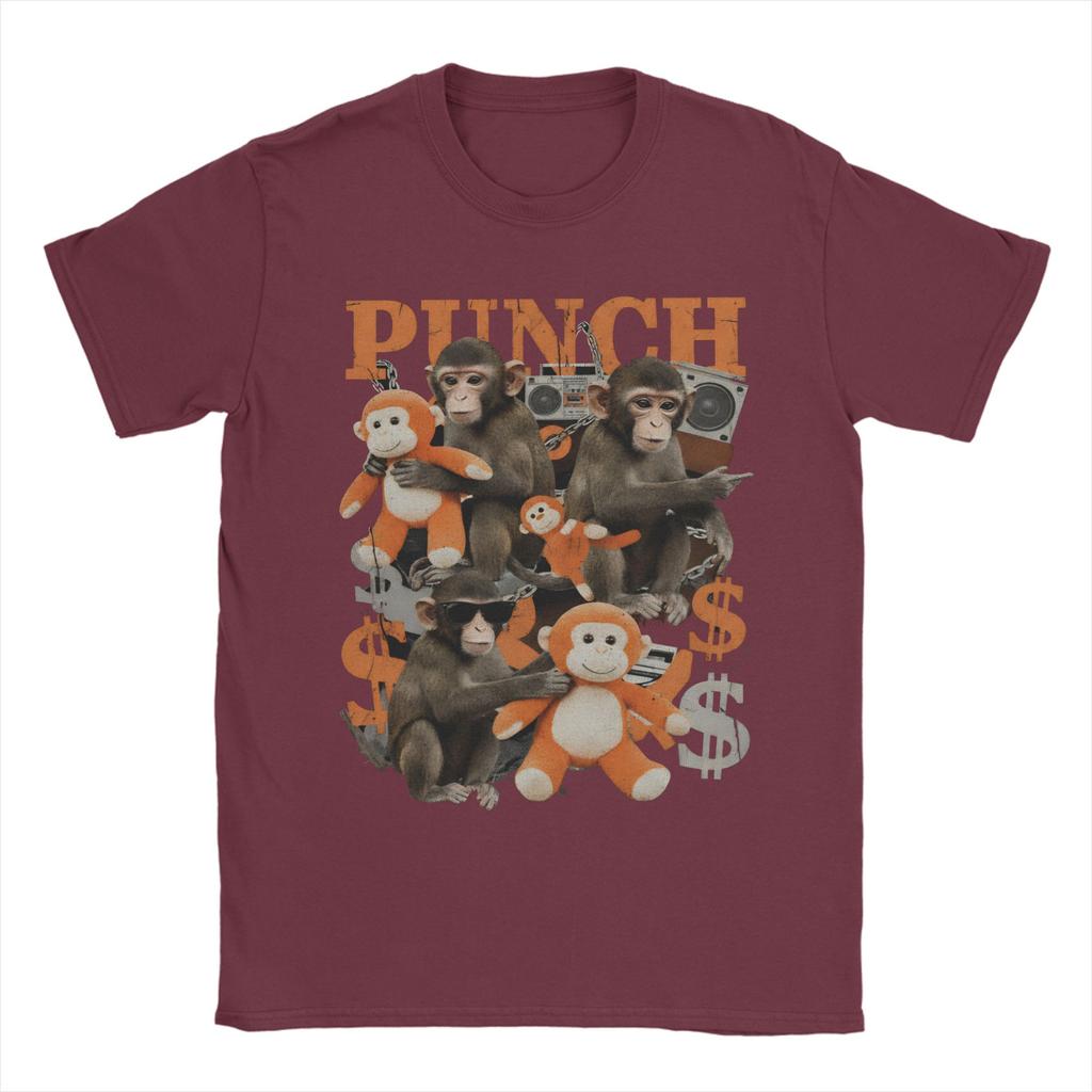 Cute Monkey Punch team punch Tee Shirt for Men Women New Arrival T Shirts 100 Cotton Clothing