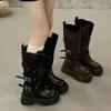 British Style Thick Heel But Knee Knight Boots Women'S Autumn New Retro Versatile Thin Sweet Cool Buckle Boots