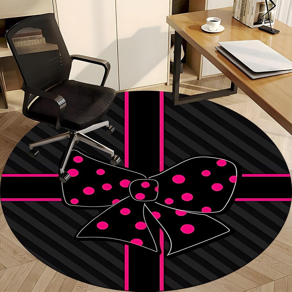 1pc Polka Dot Bow Chair Carpet for Office, Non-slip, Soft and Durable Office Rug for  Decoration, Perfect for Office Yy260105076