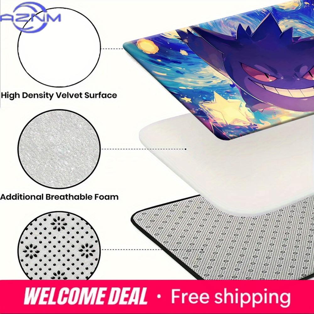 Pokemon Gengar Starry Night Sky Print Non-Slip Doormat, Absorbent Floor Mat for Home Decor